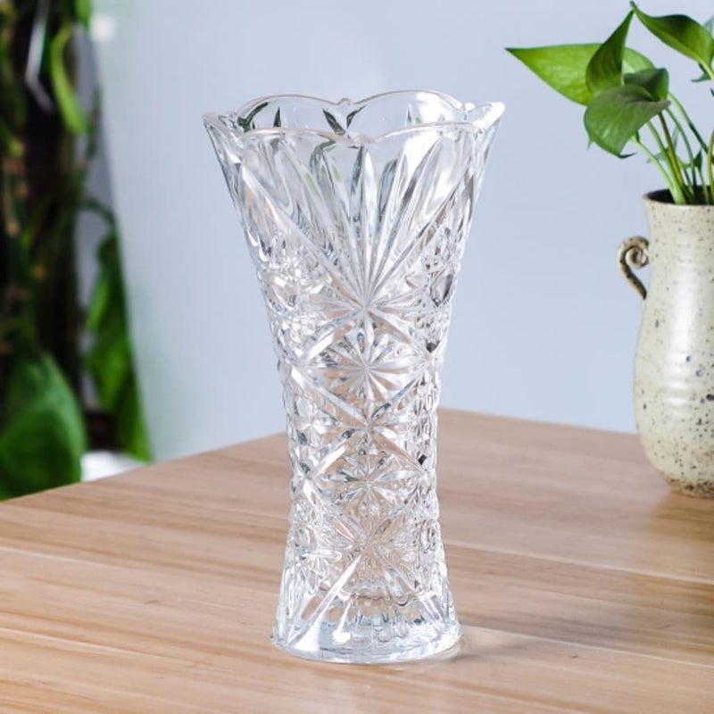 Incrizma Flower Vases 9 Inches, Crystal Clear Glass Vases for Flowers, Modern Large Glass Home Office Decor for Living Room Dining Table Centerpieces, Birthday and Wedding Party (23 cm) - Image 3