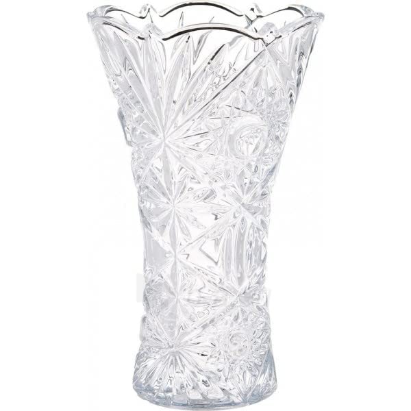 Incrizma Flower Vases 9 Inches, Crystal Clear Glass Vases for Flowers, Modern Large Glass Home Office Decor for Living Room Dining Table Centerpieces, Birthday and Wedding Party (23 cm) - Image 1