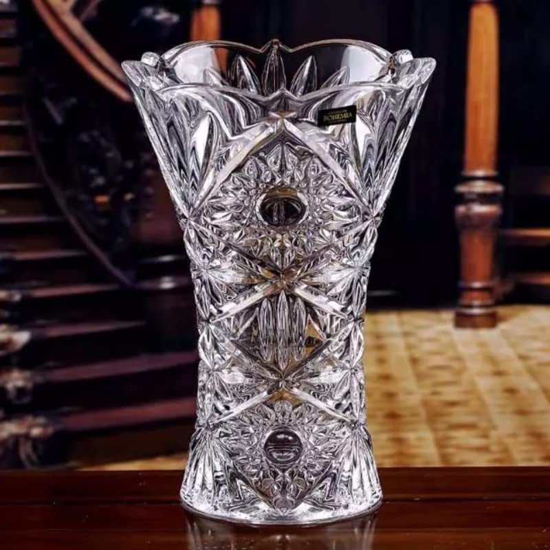 Incrizma Flower Vases 9 Inches, Crystal Clear Glass Vases for Flowers, Modern Large Glass Home Office Decor for Living Room Dining Table Centerpieces, Birthday and Wedding Party (23 cm) - Image 2