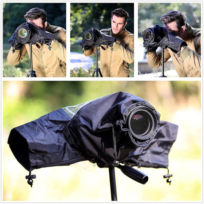SUPERNIC DSLR Mirrorless Camera Rain Cover Sleeve Large Raincoat Dust Proof Protector for Canon EOS R5 R6 Rp Ra R 7D 6D 5D Mark IV Rebel T8i T7i T7 T6i T6s T6 T5i T5 SL3 SL2 90D 80D 77D 70D SX70 SX60 - Image 4