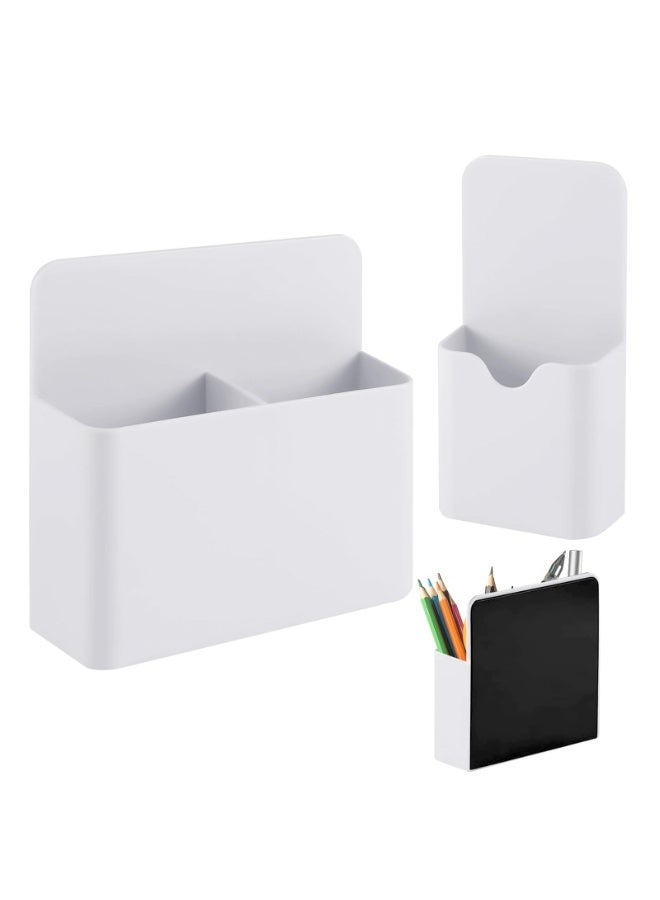 2-Pack Magnetic Pen Holders - Adjustable ABS Organizer with Full-Back Magnet for Whiteboard, Fridge, Lockers - Image 1