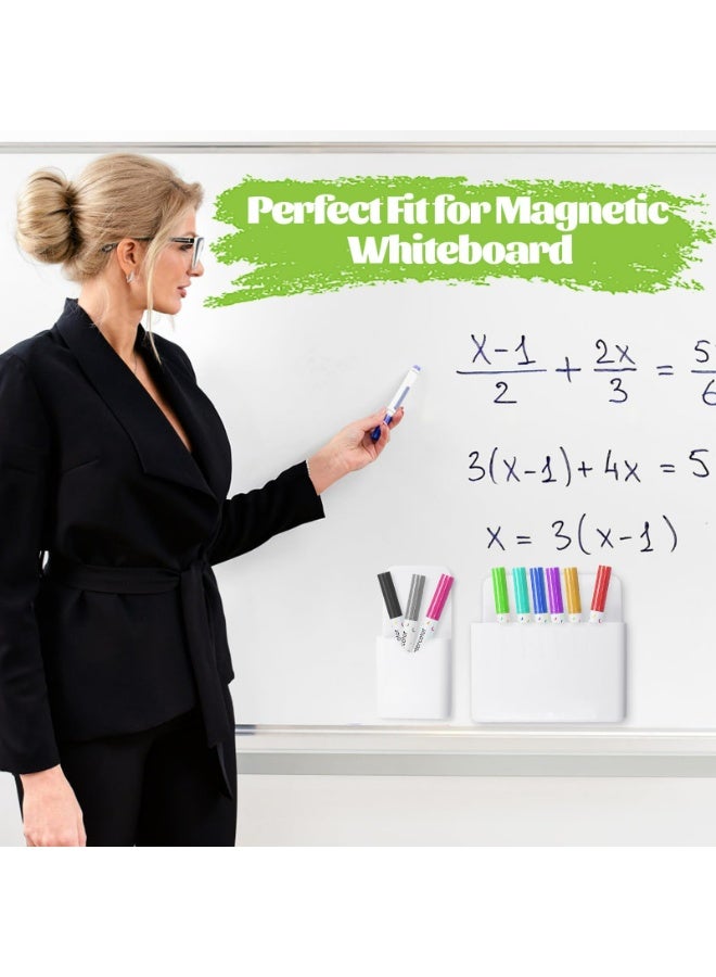 2-Pack Magnetic Pen Holders - Adjustable ABS Organizer with Full-Back Magnet for Whiteboard, Fridge, Lockers - Image 4