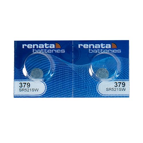 Renata 379 SR521SW Batteries - 1.55V Silver Oxide 379 Watch Battery (2 Count) - Image 1