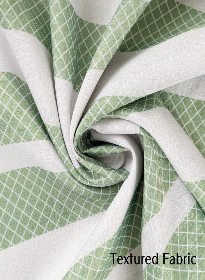 Sunlit Design Double Stripes Fabric Shower Curtain, Green Stripes Shower Curtains, Modern Style Refreshing Striped Design Bathroom Decor, 72" x 72" - Image 3