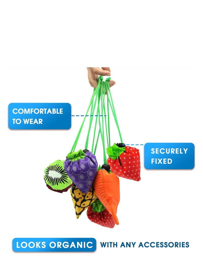 Barakah Eco-Friendly Reusable Grocery Bags, 5 Pack Washable and Foldable Tote Bags for Shopping, Polyester Material, Perfect Gift Idea - Image 5