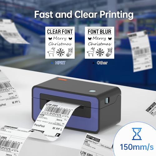 HPRT Shipping Label Printer Thermal Printer 4x6, Barcode Printer for Shipping Packages, 150mm/s High-Speed Thermal Printer for Windows & MAC, Compatible with India Post DHL，Amazon - Image 5