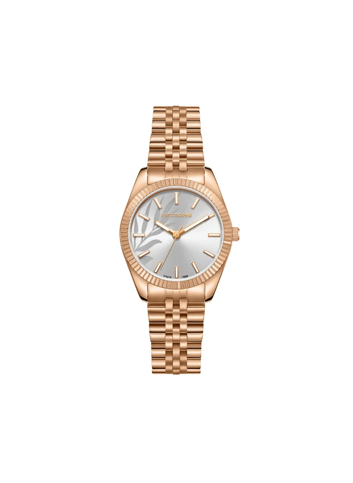 لي كوبر Lee Cooper LC08102.430 Women's Analog Display Watch & Metal Strap Rose Gold