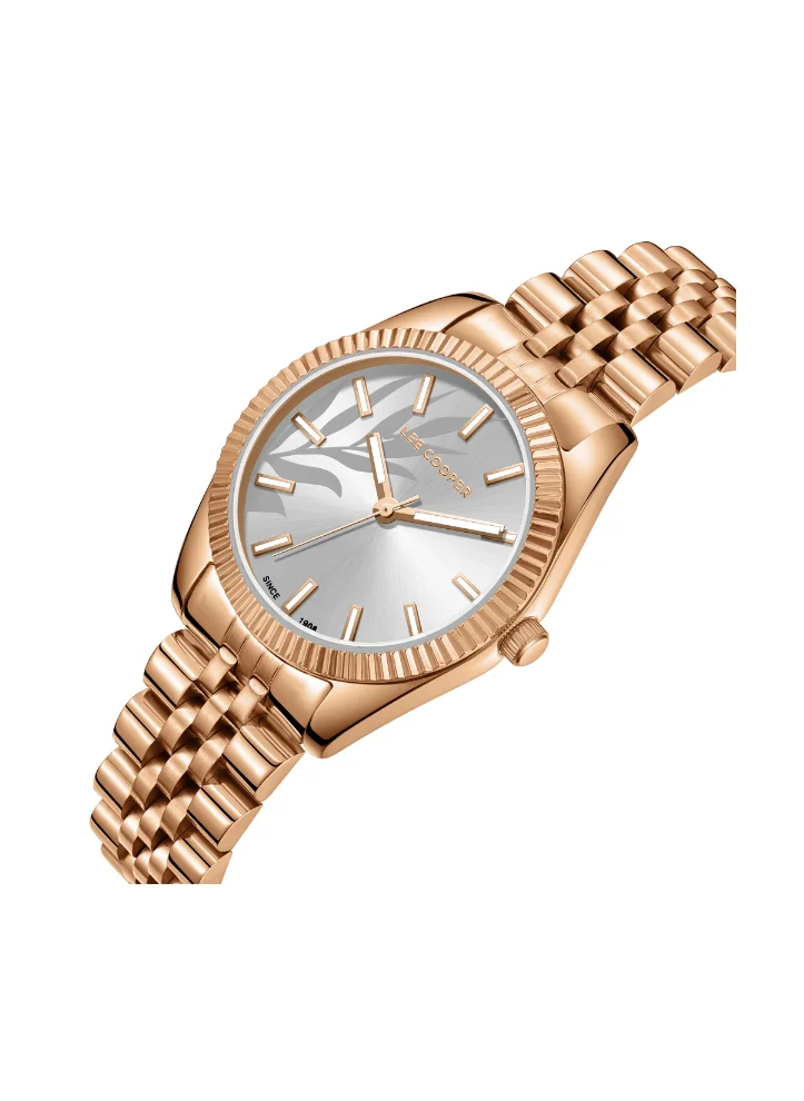 لي كوبر Lee Cooper LC08102.430 Women's Analog Display Watch & Metal Strap Rose Gold