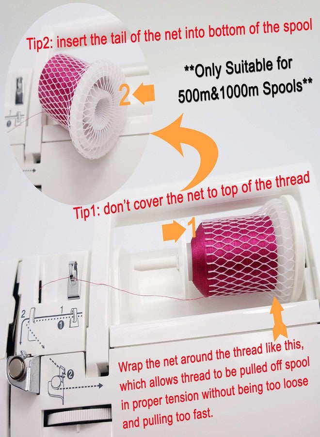 New brothread 100pcs Thread Net Spool Saver for Different Sizes of Embroidery Sewing Quilting and Serger Thread Spools/Cones - 9.8" (25cm) Long Each Piece - Image 3