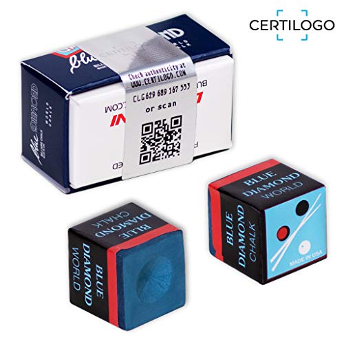 Blue Diamond Billiard Pool Cue Chalk w/Certilogo protection - 4 pcs by Longoni - Image 2