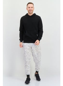 CROSSHATCH Men Hooded Embroidered Logo Long Sleeves Sweatshirt, Black  - Image 2
