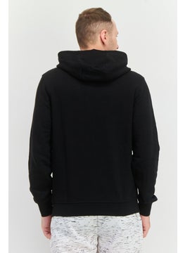 CROSSHATCH Men Hooded Embroidered Logo Long Sleeves Sweatshirt, Black  - Image 3