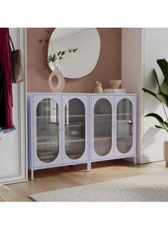 Living Glass Door Sideboard Storage Cabinet With Steel Frame 80*100 CM  - Image 3