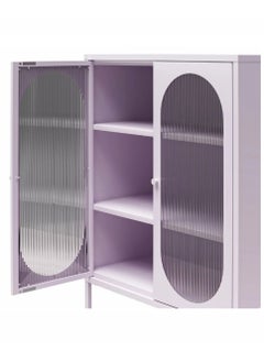 Living Glass Door Sideboard Storage Cabinet With Steel Frame 80*100 CM  - Image 4