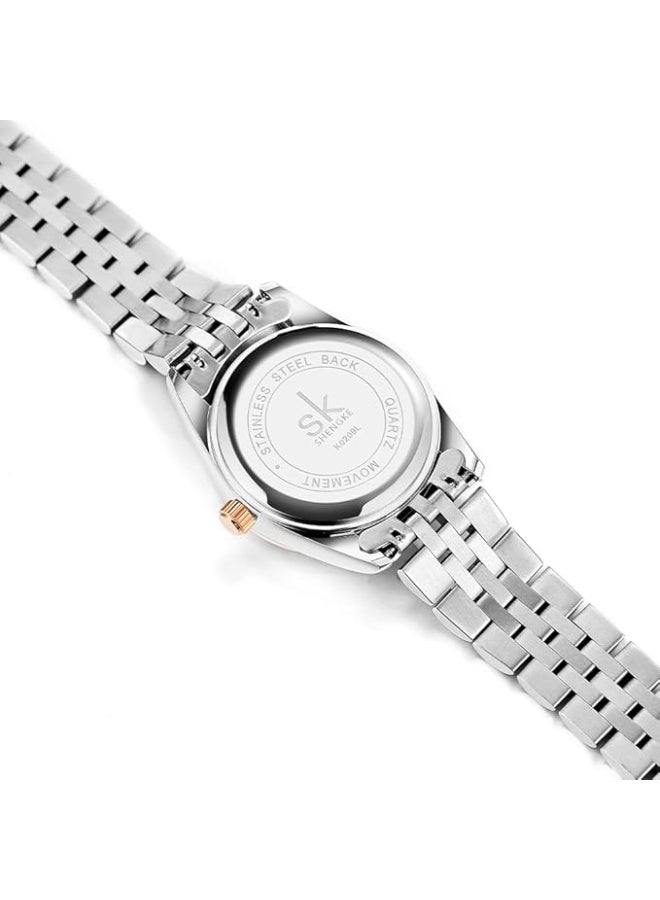 SHENGKE Women's Watch with Alloy Steel Bracelet and Crystals Quartz Watch and Calendar for Women - Image 1