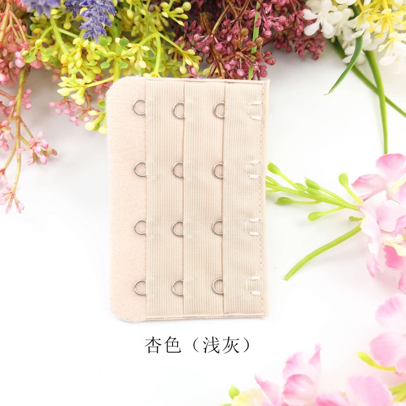 Generic [Stainless steel] small four-row buckle 6.3cm wide bra extension buckle underwear extension buckle small 3-row 4 buckle no packaging Apricot (darker than skin color) 