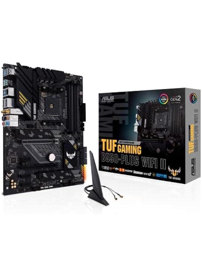 عربست بطاقة أم ATX للألعاب TUF Gaming B550-PLUS WiFi II AMD AM4 (Ryzen الجيل الثالث) (PCIe 4.0، LAN بسرعة 2.5 جيجابت، BIOS محدث، منفذ USB 3.2، تحكم رأسي للإضاءة RGB وتوافق Aura Sync)  - Image 1