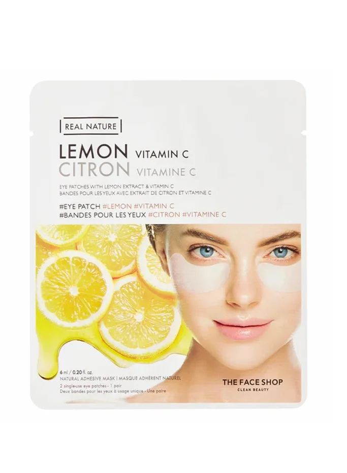 THE FACE SHOP Real Nature Eye Patches || With Lemon Extract &amp; Vitamin C || For Brightening - The Face Shop