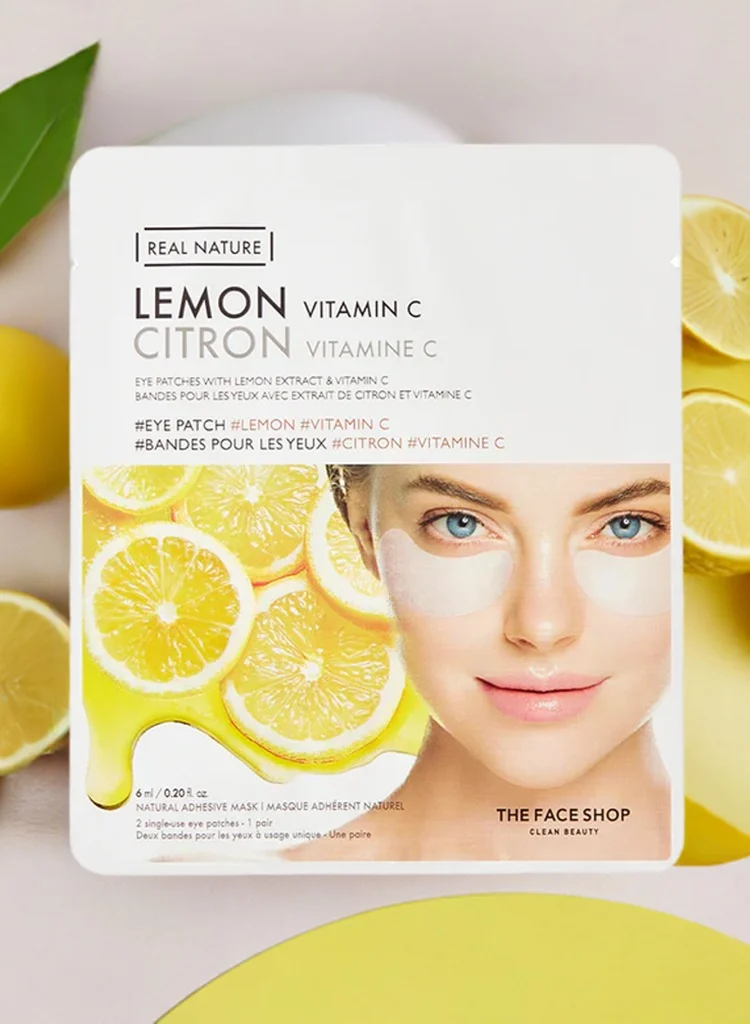 THE FACE SHOP Real Nature Eye Patches || With Lemon Extract &amp; Vitamin C || For Brightening - The Face Shop