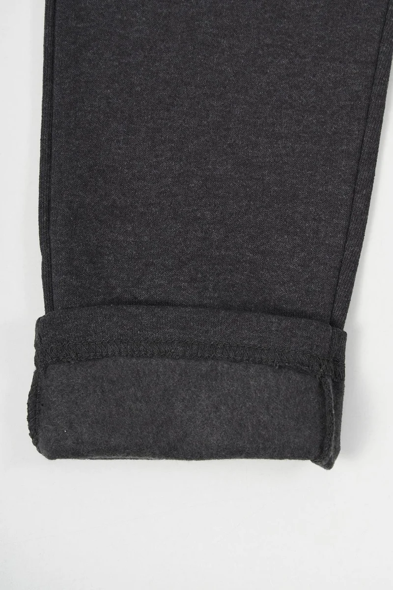 mmetalic Anthracite Thick Cotton Elastic Waist Side Pocket 5-6-7-8-9-10-11-12 Years Old Boy Tracksuit Bottoms