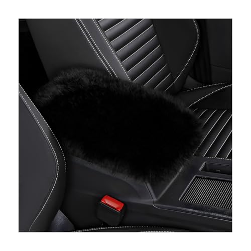 Wevdn Car Center Console Cover Pad Fluffy Middle Console Pad Armrest Seat Box Cover Universal Furry Arm Rest Decoration Protector for Car Truck SUV Interior Car Accessories Black - Image 1