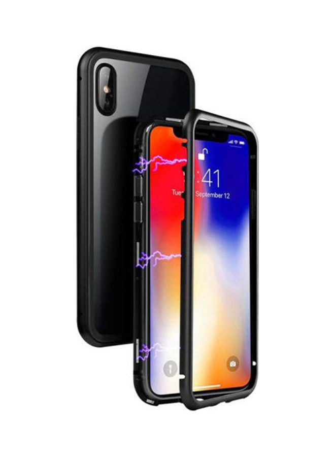 NIBEMINENT For Apple Iphone Xs Max 6.5Inch Magnetic Metal Frame Phone Case Cover Black 