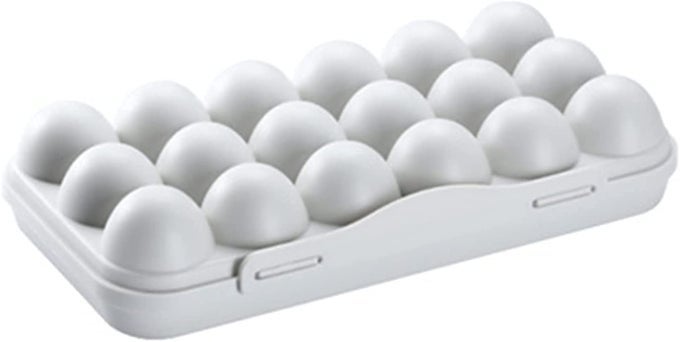 PLASTIC EGG HOLDER FOR REFRIGERATOR STACKABLE EGG STORAGE TRAY WITH LID PLASTIC EGG BOX CARRIER 1 PACK BPAFREE EGG STORAGE CONTAINER FOR 18 EGGS MULTICOLOUR