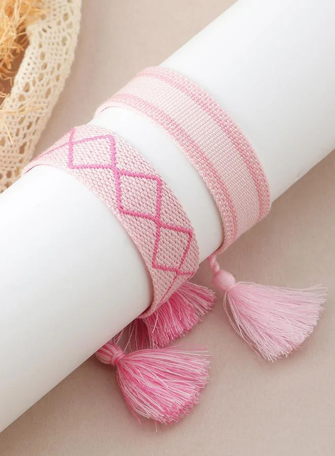 تايك تو طقم أساور نسج قطعتين