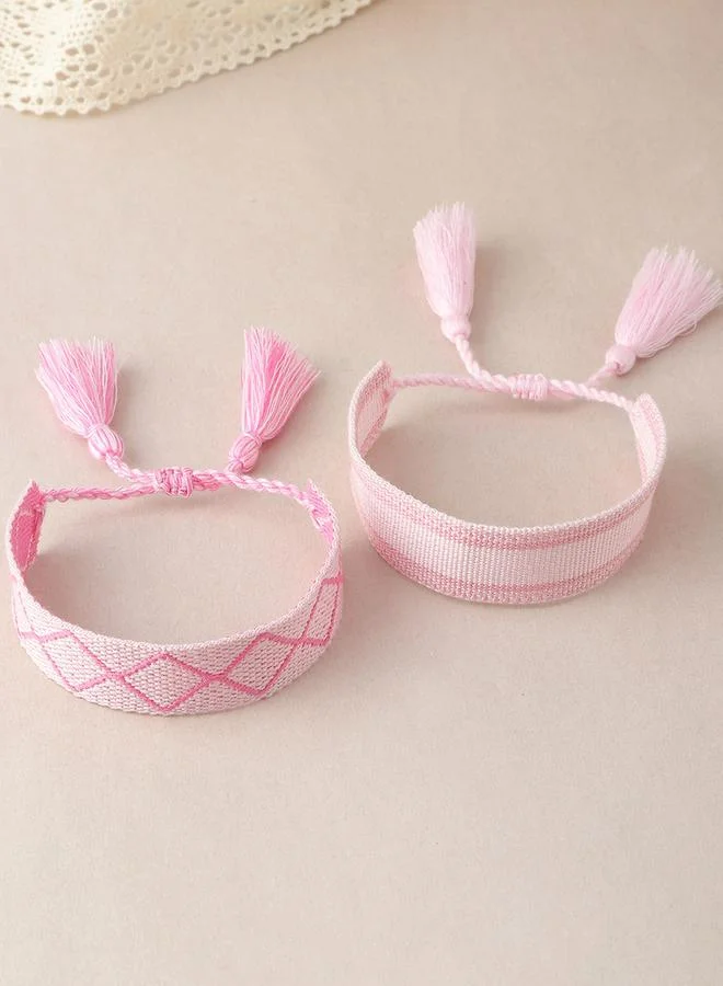 تايك تو طقم أساور نسج قطعتين