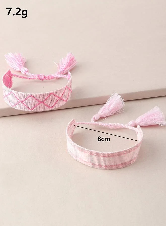 تايك تو طقم أساور نسج قطعتين