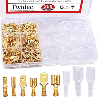 Twidec /360Pcs 2.8/4.8/6.3mm Quick Splice Male and Female Wire Spade Connector Crimp Terminal Block Assortment Kit - Image 1