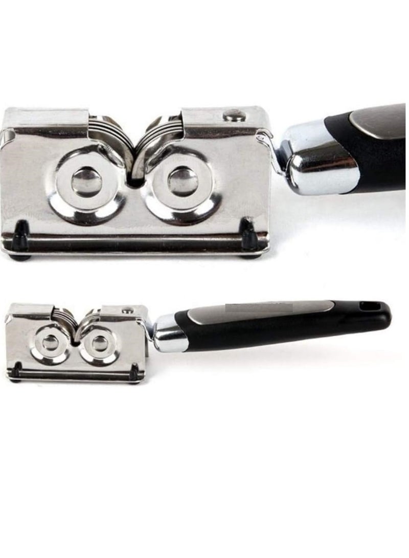 manual knives sharpener with plastic handle - black and silver  - Image 4