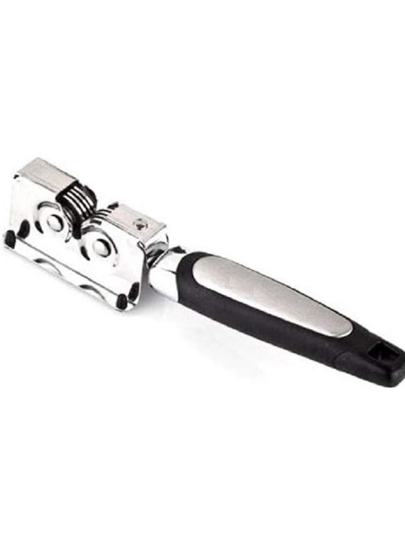 manual knives sharpener with plastic handle - black and silver  - Image 1