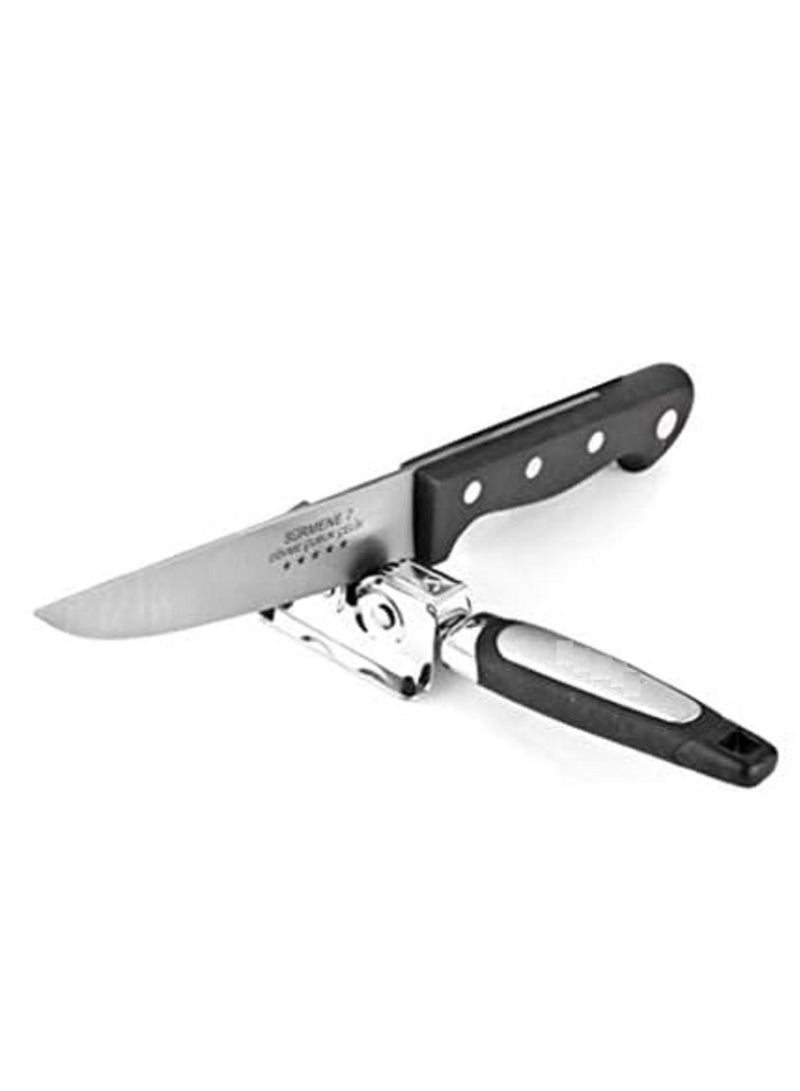 manual knives sharpener with plastic handle - black and silver  - Image 2