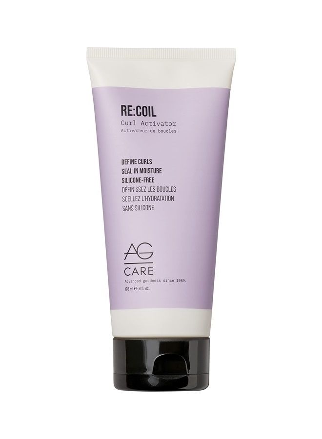AG Care Re:Coil Curl Activator Curl Cream with Keratin Amino Acids - Ultra-Nourishing Curly Hair Cream for Defined, Healthy Curls, 6 Fl Oz