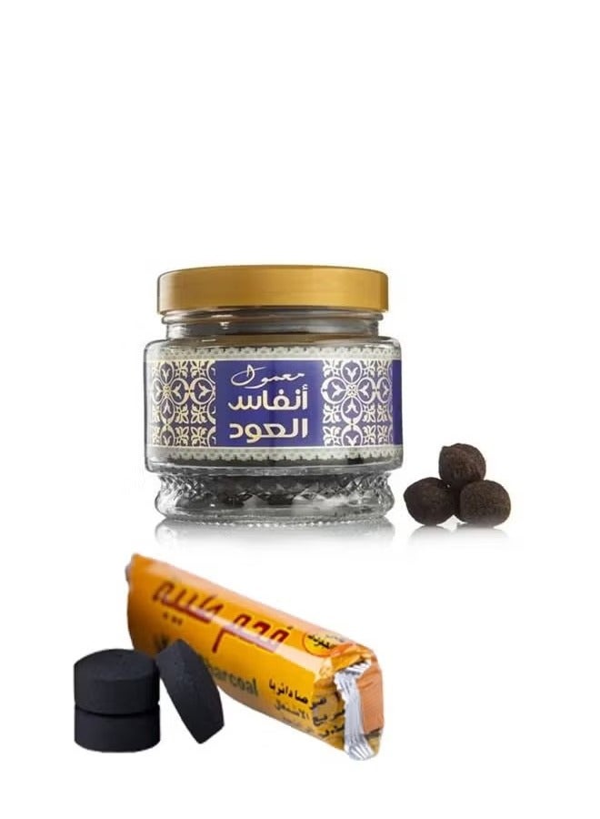عود لافر معمول انفاس العود مع الفحم 185 جرام
