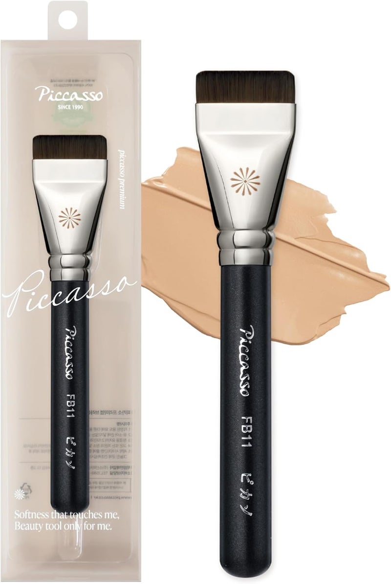 Piccasso Brush FB11 Spatula Brush – Professional Foundation Brush for Liquid Makeup, Flat and Soft Design for Seamless Application, Perfect for Liquid Foundation and Cream Face Makeup, Ideal for Women - Image 1