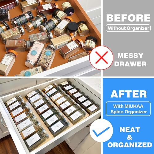 Matiko Spice Drawer Organizer, 4 Tier Slanted Clear Acrylic Expandable In Drawer Spice Organizer, Spice Rack for Kitchen Drawer Countertop (4 Pcs) - Image 3