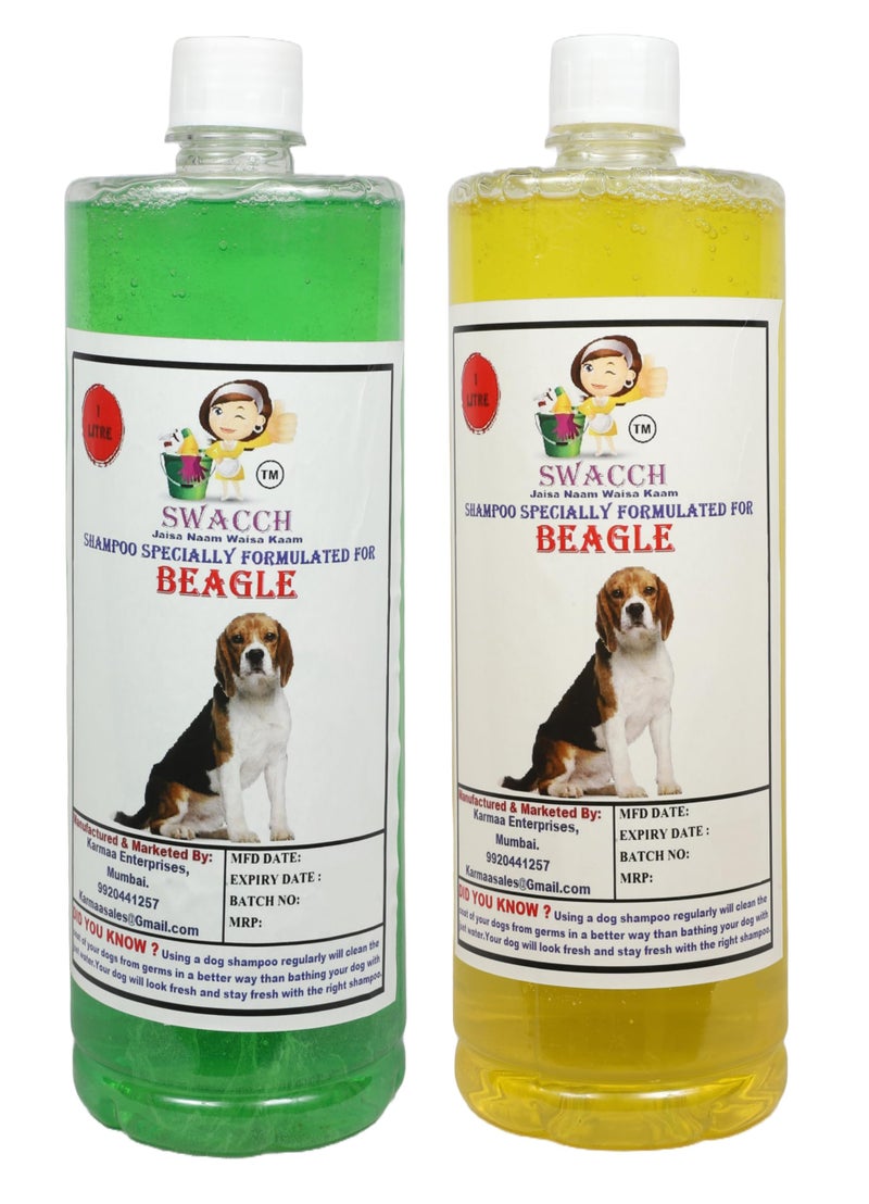 Swacch Shampoo Specially Formulated for Beagle (1 Litre) (Combo Pack of 2) Neem Alovera & Lemon - Image 2