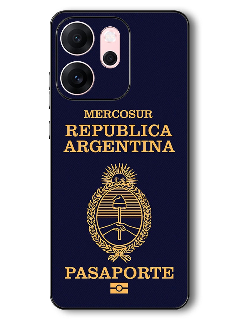 Theodor Case Compatible with Oppo Reno 14 F 6.57 Inch Protection Shockproof Bumper Cover Argentina Passport - Image 1