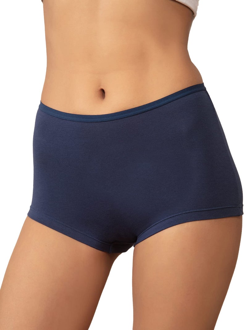 Nykd (NYP082) Stretchable Mid Rise Boyshorts Underwear for Women | Comfortable & Breathable Fabric with Anti-Microbial & Anti-Odour Finish | Full Coverage with Ultra-Soft Elastic Waistband - Ocean - Image 1