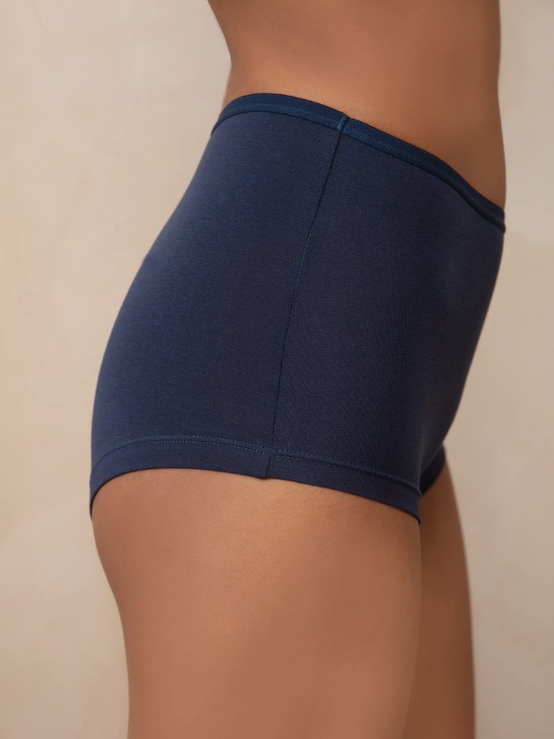 Nykd (NYP082) Stretchable Mid Rise Boyshorts Underwear for Women | Comfortable & Breathable Fabric with Anti-Microbial & Anti-Odour Finish | Full Coverage with Ultra-Soft Elastic Waistband - Ocean - Image 2