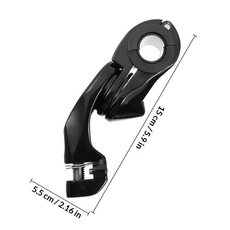 Black Short Motorcycle Footrest Bracket And Pegs Set 32mm Compatible With Harley - Image 3