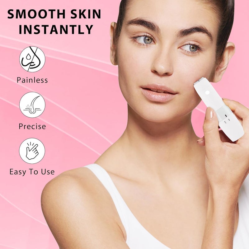 Hewan Facial Hair Remover Machine For Face, Chin, Cheek, Eyebrow, Upper Lip Hair Remover for Women, USB RECHARGEABLE Epilator Machine for Women (White) - Image 3