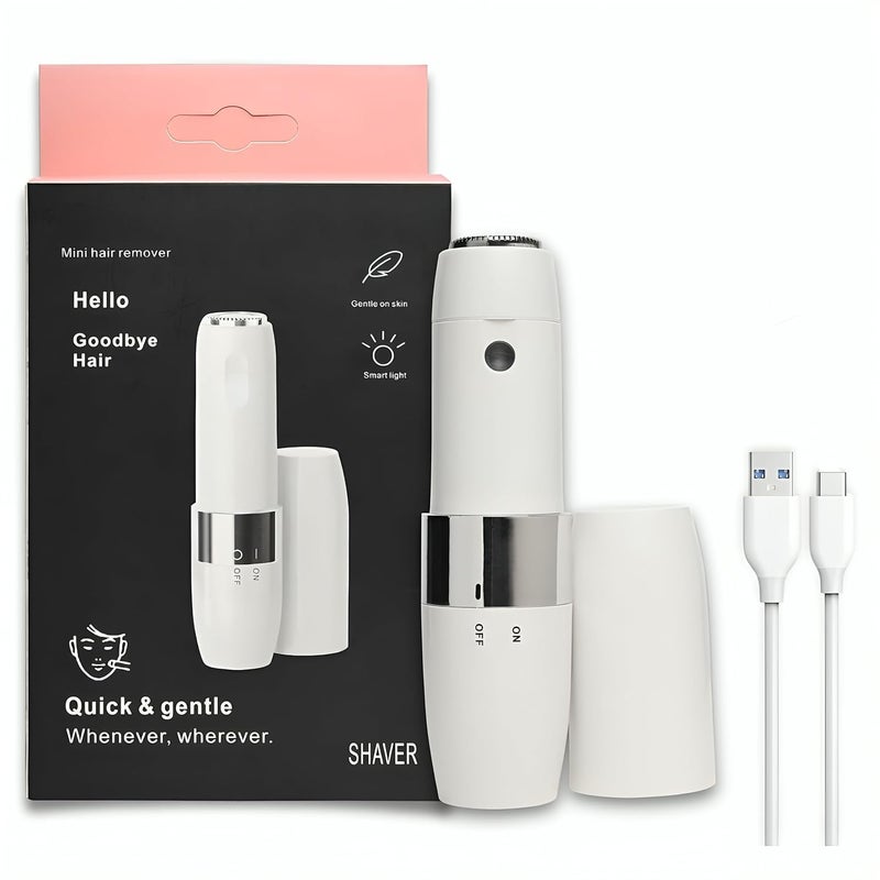 Hewan Facial Hair Remover Machine For Face, Chin, Cheek, Eyebrow, Upper Lip Hair Remover for Women, USB RECHARGEABLE Epilator Machine for Women (White) - Image 1