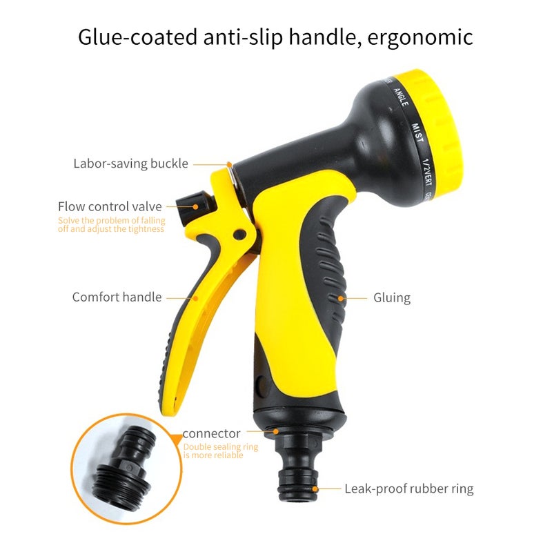 Garden Hose Nozzle Multi-functional Adjustable Nozzle High Pressure Hose Water Sprinkler Nozzle 10 Spray Modes - Image 4