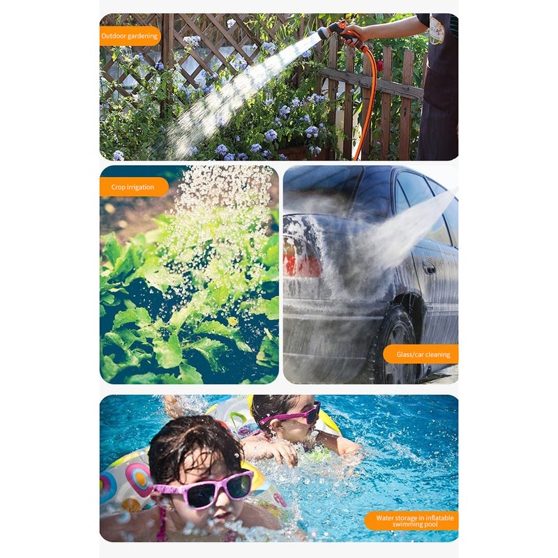 Garden Hose Nozzle Multi-functional Adjustable Nozzle High Pressure Hose Water Sprinkler Nozzle 10 Spray Modes - Image 3