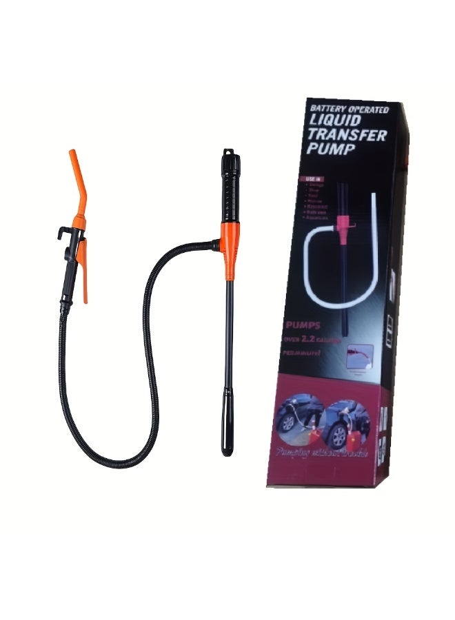 Battery Operated Electric Liquid Transfer Pump Designed for Vehicle Fuel and Household Fluid Transfer with Flexible Hose, Built In Filter Structure and Portable Handheld Operation for Garage and Home Use - Image 2