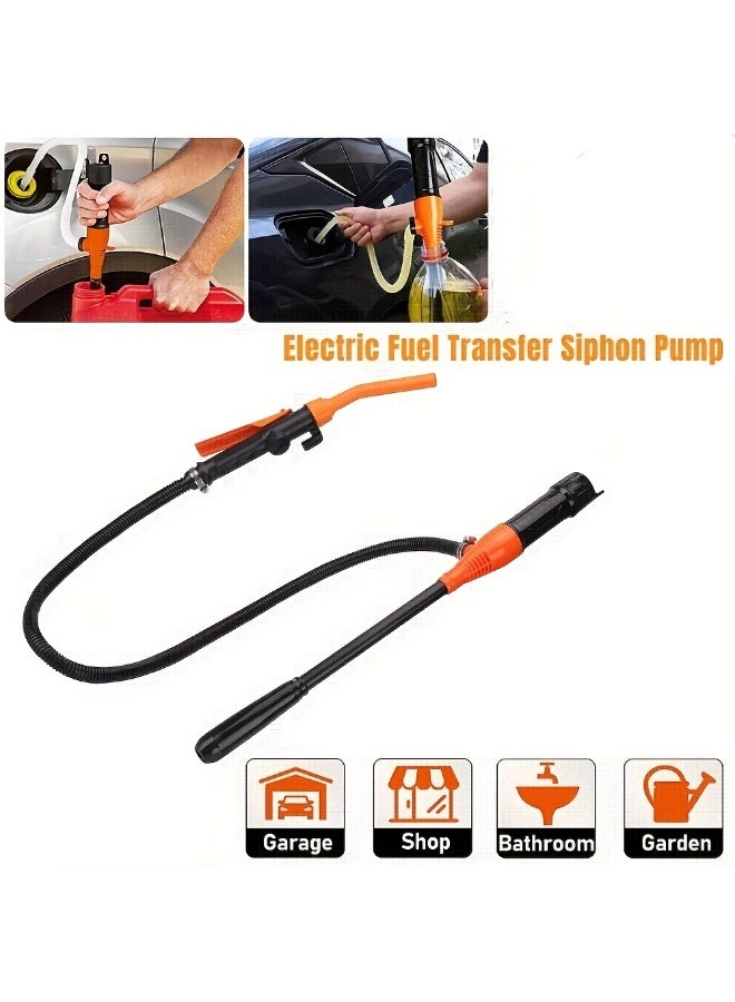 Battery Operated Electric Liquid Transfer Pump Designed for Vehicle Fuel and Household Fluid Transfer with Flexible Hose, Built In Filter Structure and Portable Handheld Operation for Garage and Home Use - Image 4