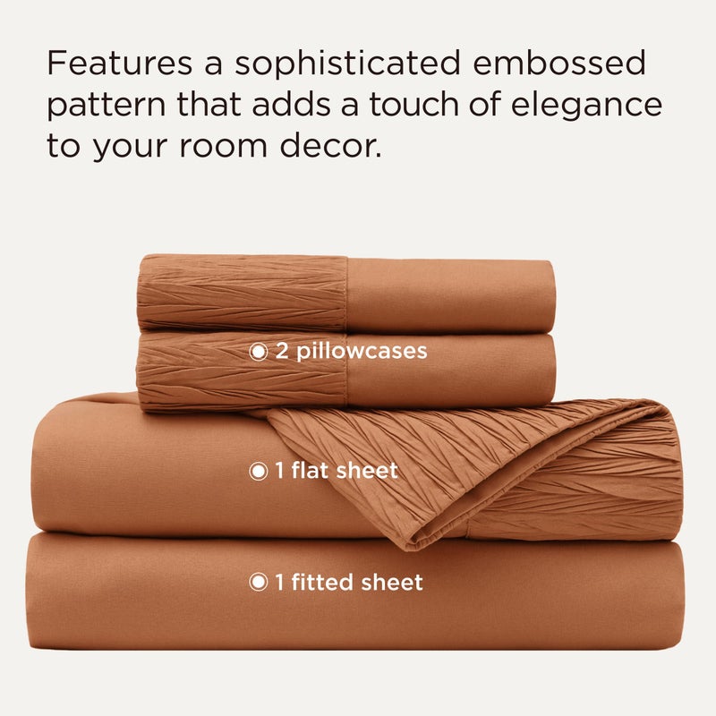 Bedsure Full Size Bed Sheets - 4 Pieces Soft Full Sheet Set - Breathable & Cooling - Hotel Luxury - Easy Care Polyester Microfiber Bedding for Women, Men, Terracotta - Image 2